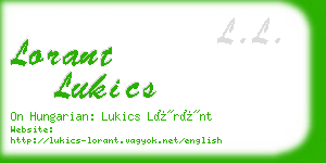 lorant lukics business card